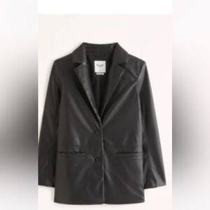 Abercrombie Black Faux Leather blazer